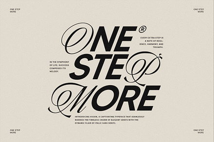 One Step More Modern and Calligraphy, a Sans Serif Font by Graphicxell