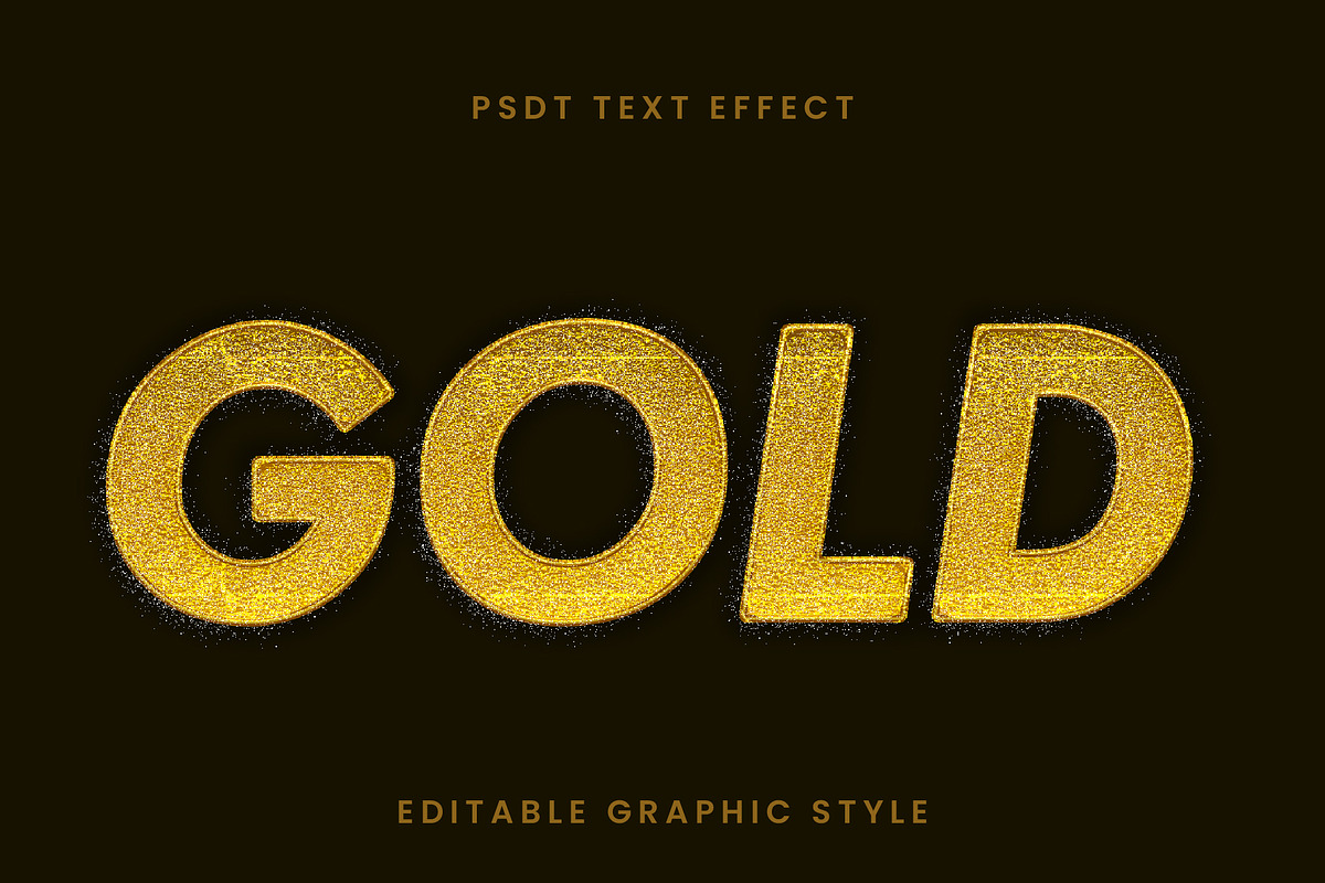 Gold Glitter Sparkle Text Effect, a Templates & Theme by studiogstock (Photo 1 of 2)