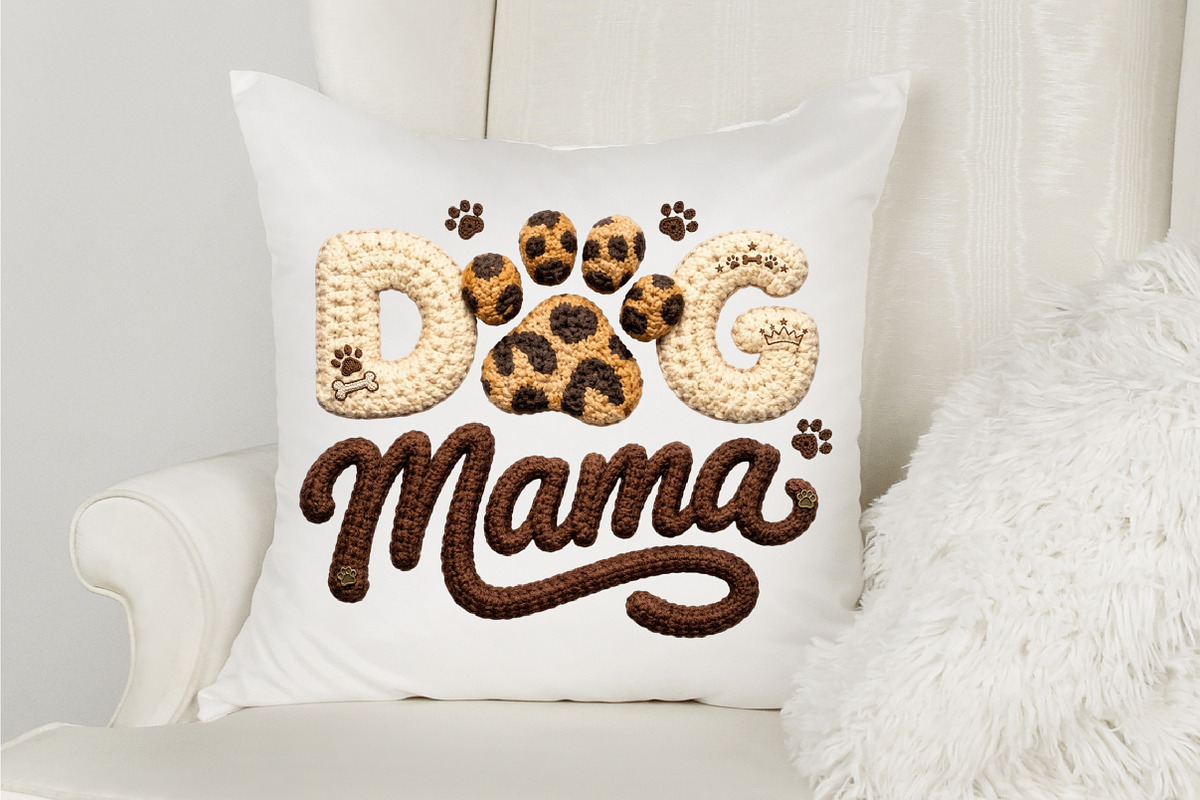 Dog Mama Paw Knitted PNG Design, an Illustration by designcity5 (Photo 3 of 4)