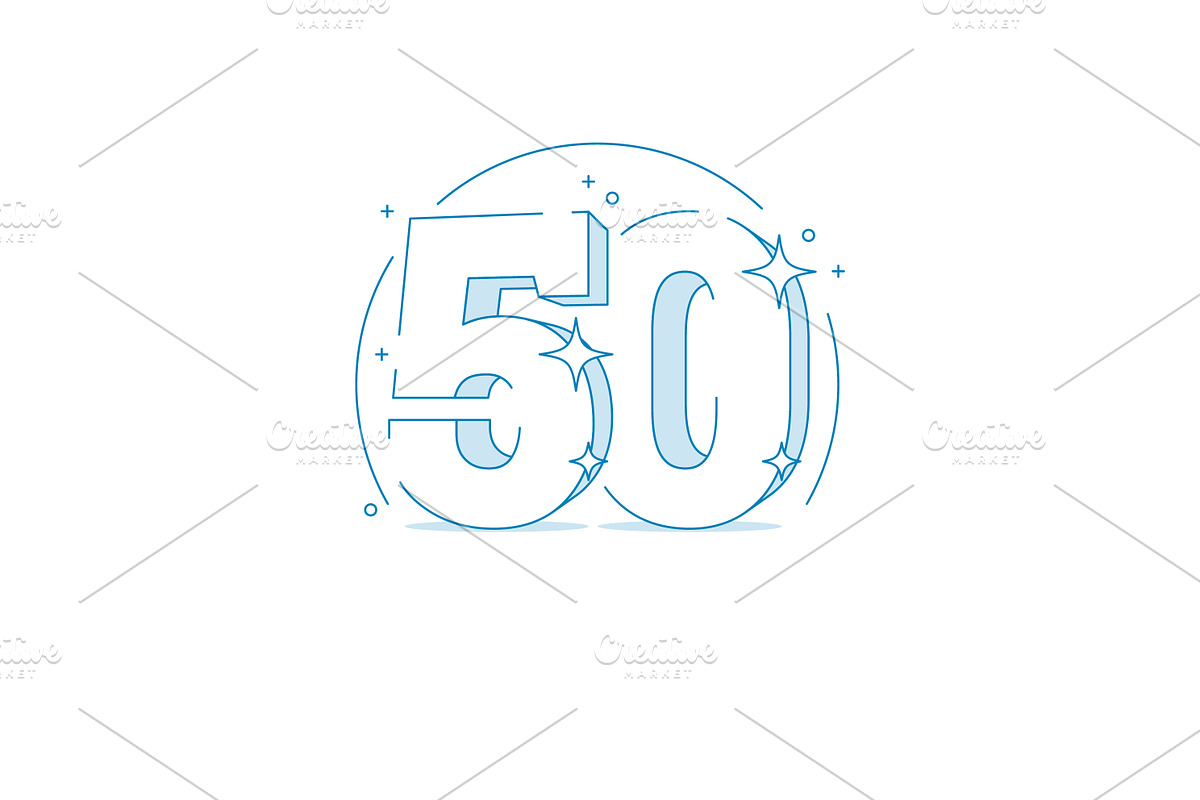 Anniversary 50. 3d number fifty, a Decorative Illustration by Sunny (Photo 2 of 2)