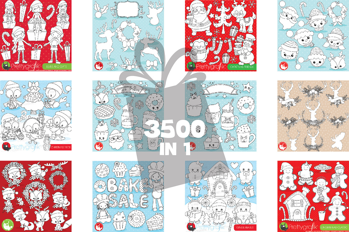 Mega Christmas Bundle -3500 graphics, an Illustration by PrettyBundles (Photo 8 of 13)