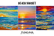 Beach Sunset, a Decorative Illustration by Digital Art Creations (Thumbnail 2 of 7)