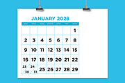 2028 Large No. Color 8.5x11 Calendar, a Stationery Template by Running With Foxes (Thumbnail 1 of 6)