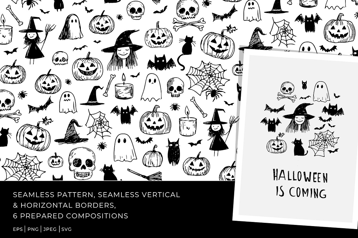 Creepy Cute Halloween: Doodle Set, a Seasonal Illustration by VasilkovS (Photo 1 of 5)