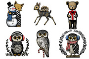 Christmas woodland clipart, an Illustration by Designworld (Thumbnail 5 of 6)
