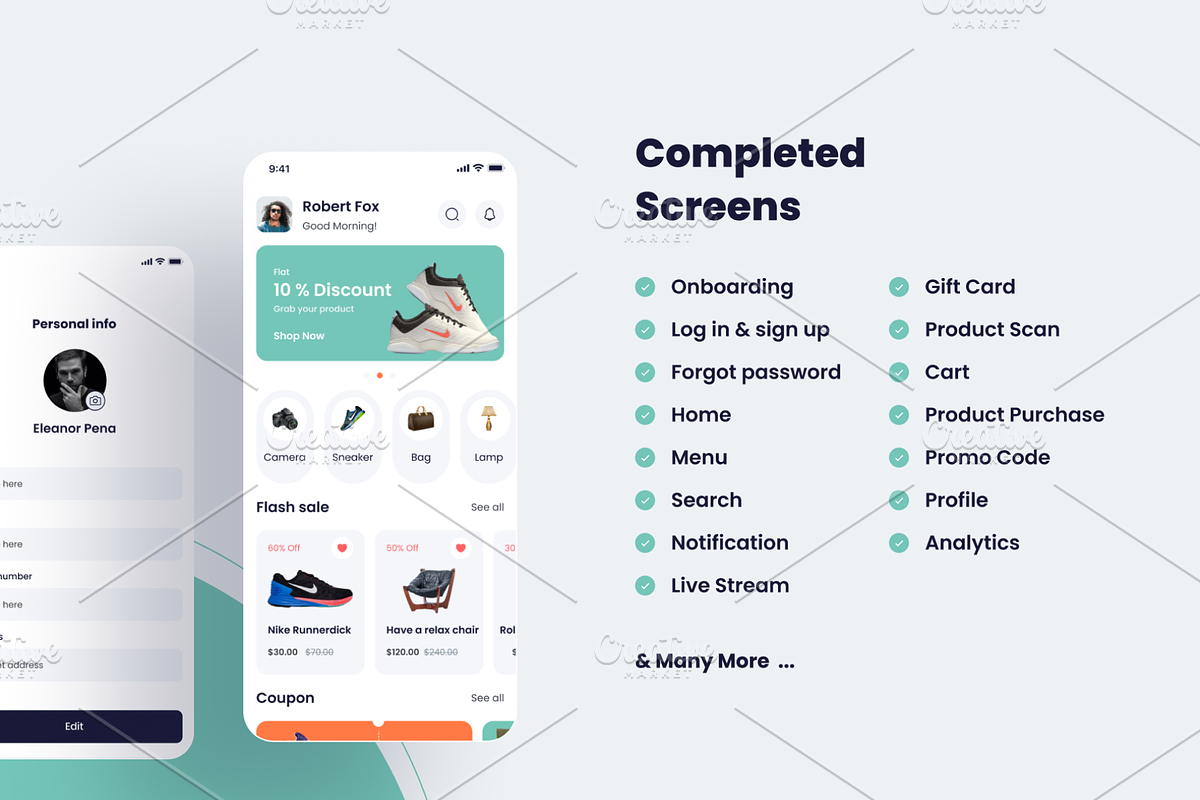 PiShop - Shopping App Figma Template, an App Template by Pixency (Photo 4 of 6)