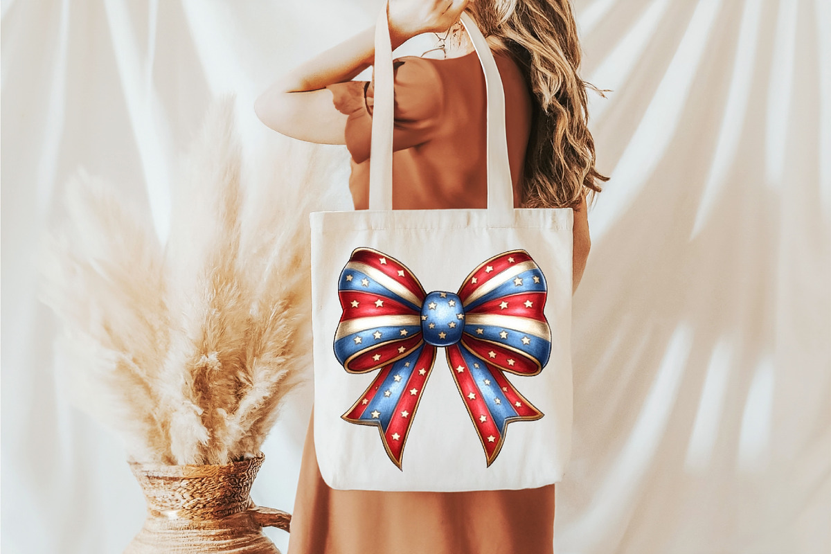 Whimsical Patriotic Bow Clipart, an Illustration by designcity5 (Photo 4 of 5)