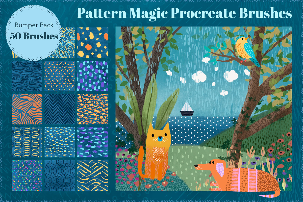 Pattern Magic Procreate Brushes, a Brush Add-On by Mels Brushes (Photo 1 of 5)