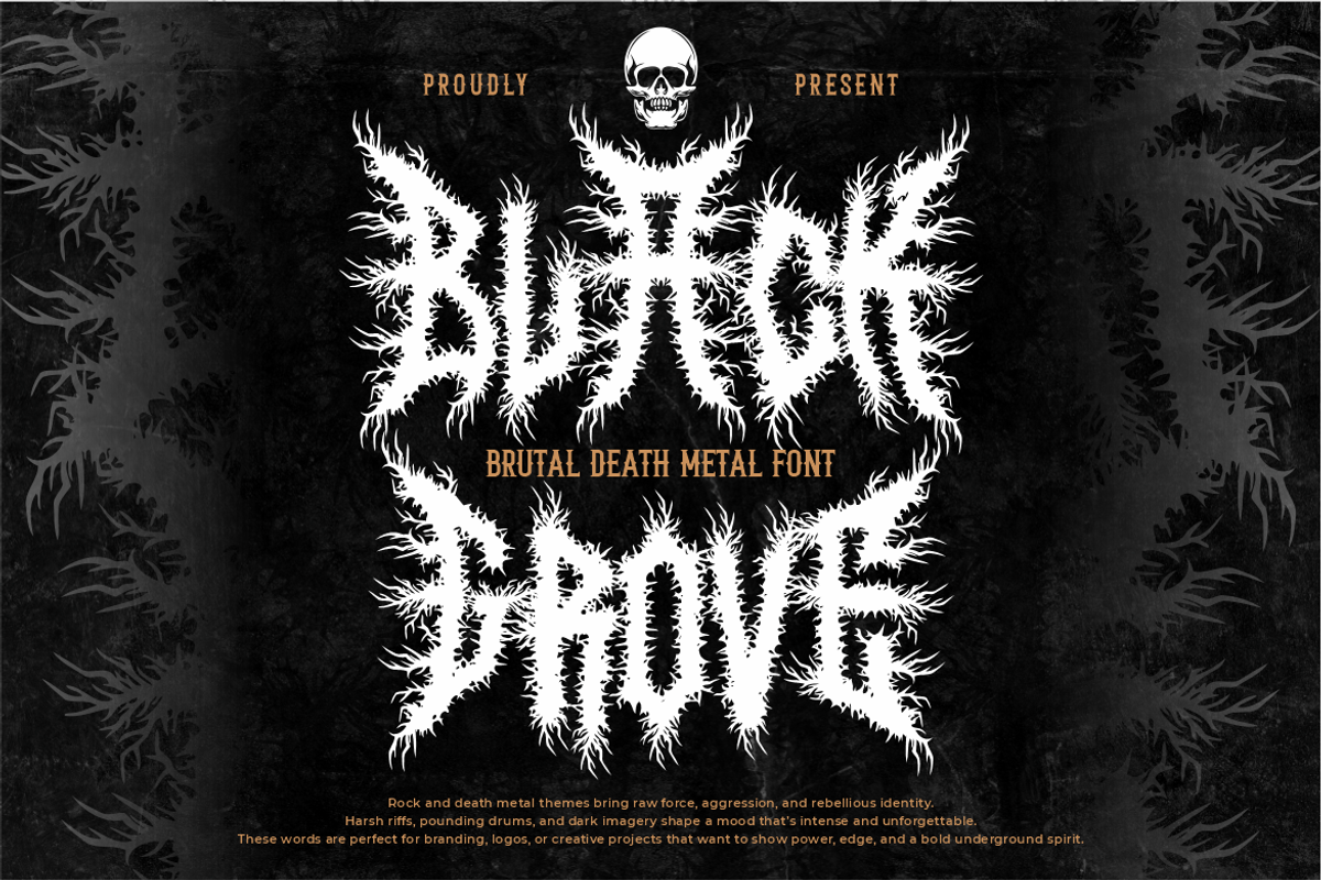 Black Grove Extreme Black Metal Font, a Blackletter Font by PutraCetol Studio (Photo 1 of 5)