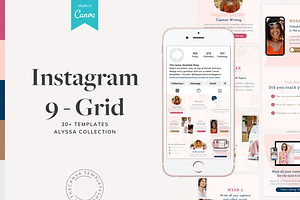 Alyssa 9-Grid Instagram Canva Templa