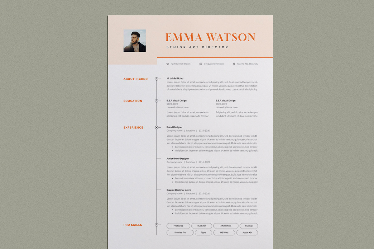 Minimal Resume/CV Template | Word, a Resume Template by HiveArts (Photo 3 of 4)
