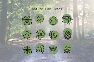 Nature line icons, a Duotone Icon by Lyolya Profitrolya