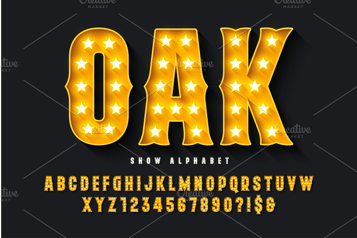 Retro circus alphabet design, an Illustration by Revelstockart
