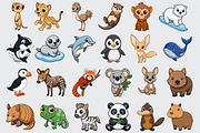 Cute Cartoon Animals SVG Cliparts, an Animal Illustration by Palleon (Thumbnail 3 of 3)