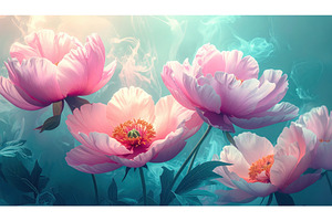 Soft pink peonies bloom against, a Nature Photo by Igor Tichonow