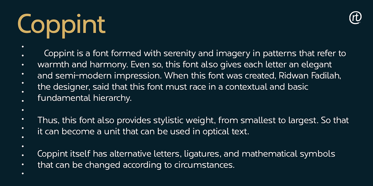 Coppint, a Sans Serif Font by Ridtype Foundry (Photo 3 of 12)