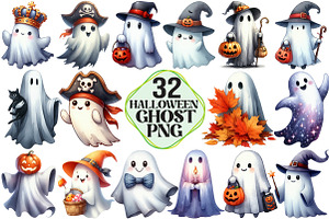 Halloween Ghost Clipart, an Illustration by Pixels.Craft