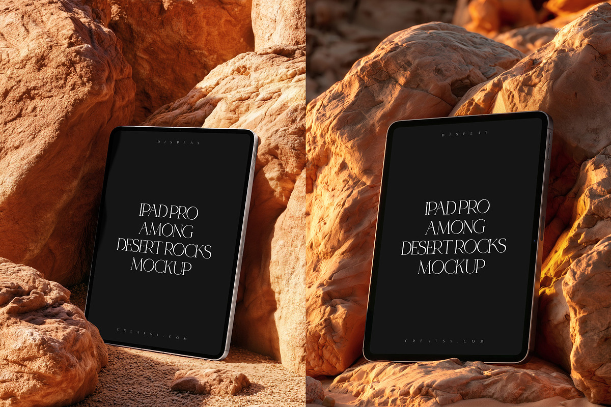 iPad Pro Among Rocks Mockup Set, an iPad Mockup by creatsy5 (Photo 9 of 10)