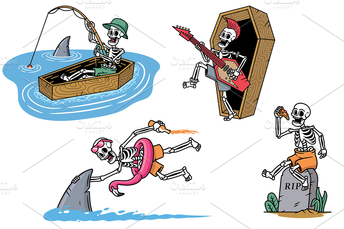 Skull life 15 vector illustrations, a Person Illustration by gunaonedesign (Photo 2 of 10)