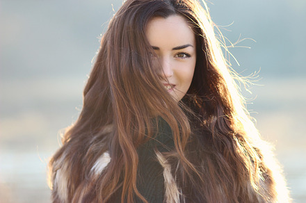 Woman smiling happy on sunny day