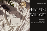 Luxury 5x7 Invitation Mockup PSD, a Mockup by PhoebeCreates (Thumbnail 3 of 7)