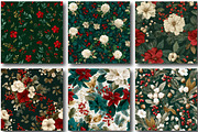 Seamless Christmas Floral Digital, a Texture Illustration by DreamPrint404 (Thumbnail 2 of 4)