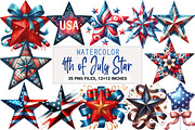 4th of July Star Clipart, an Illustration by DreamArtGraphic (Thumbnail 1 of 4)