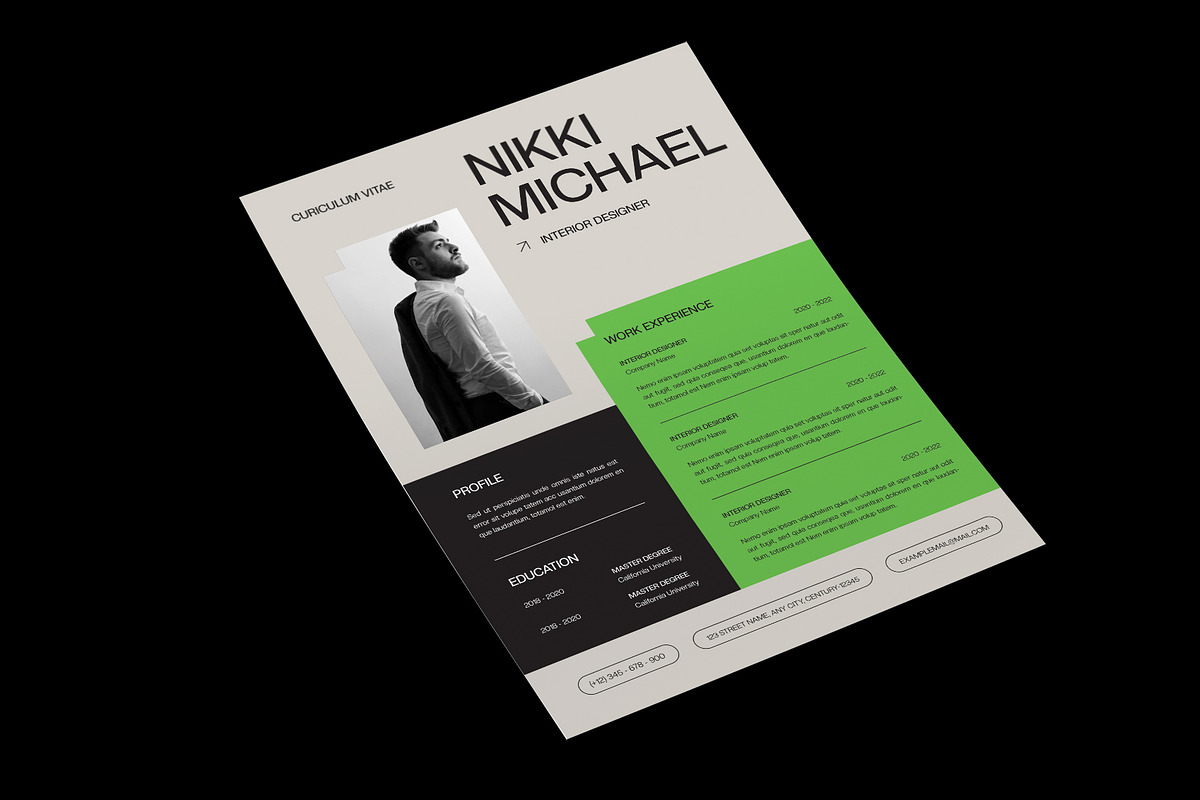 Simple Modern CV Resume, a Resume Template by Neermana (Photo 2 of 5)