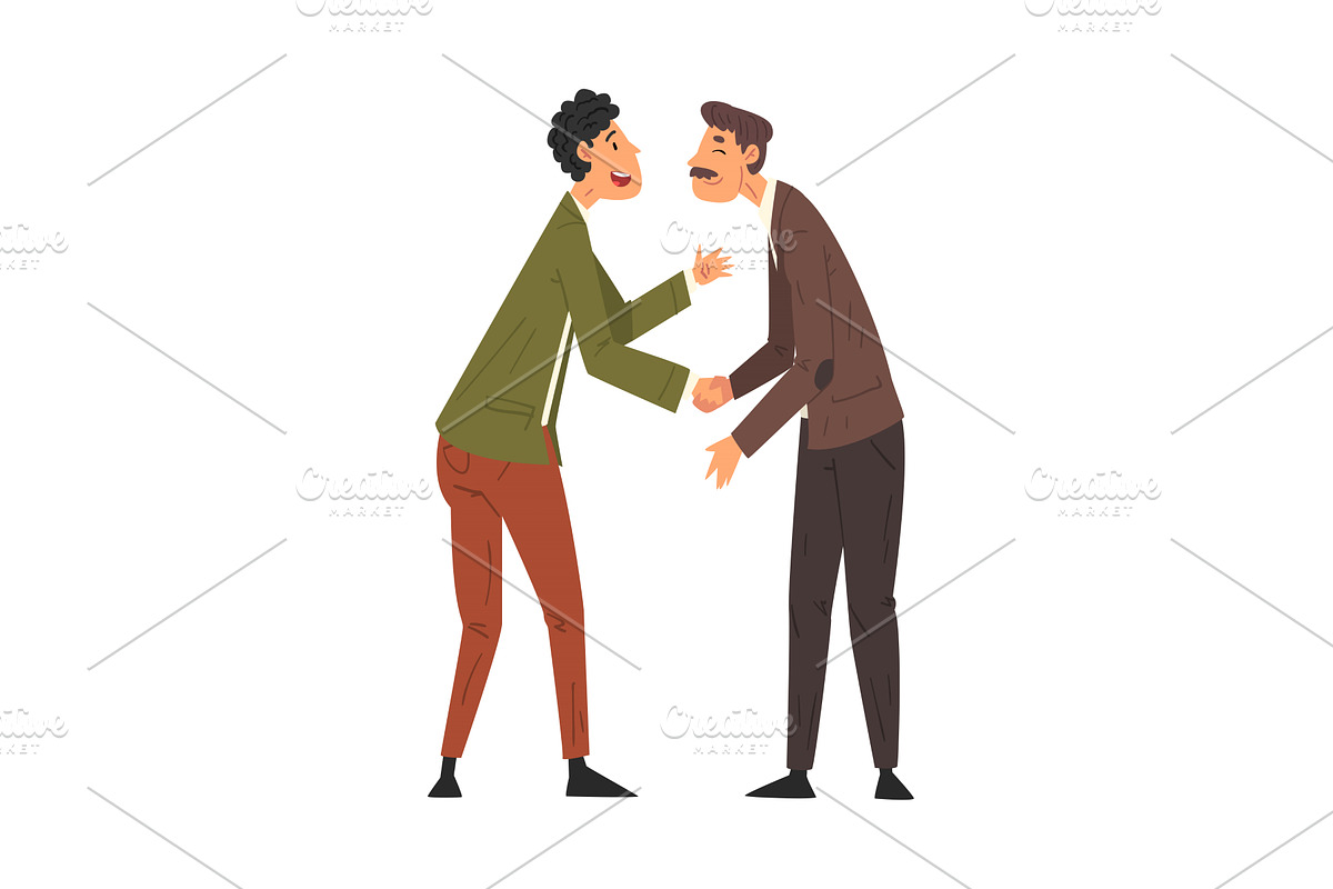 Meet of Two Friends, Business, a Person Illustration by TopVectors