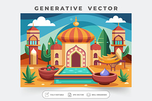 Colorful hammam with decorative elem, a Graphic by Iftikhar Alam