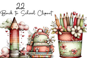 Back to School Clipart Bundle, a Seasonal Illustration by DreamArtGraphic