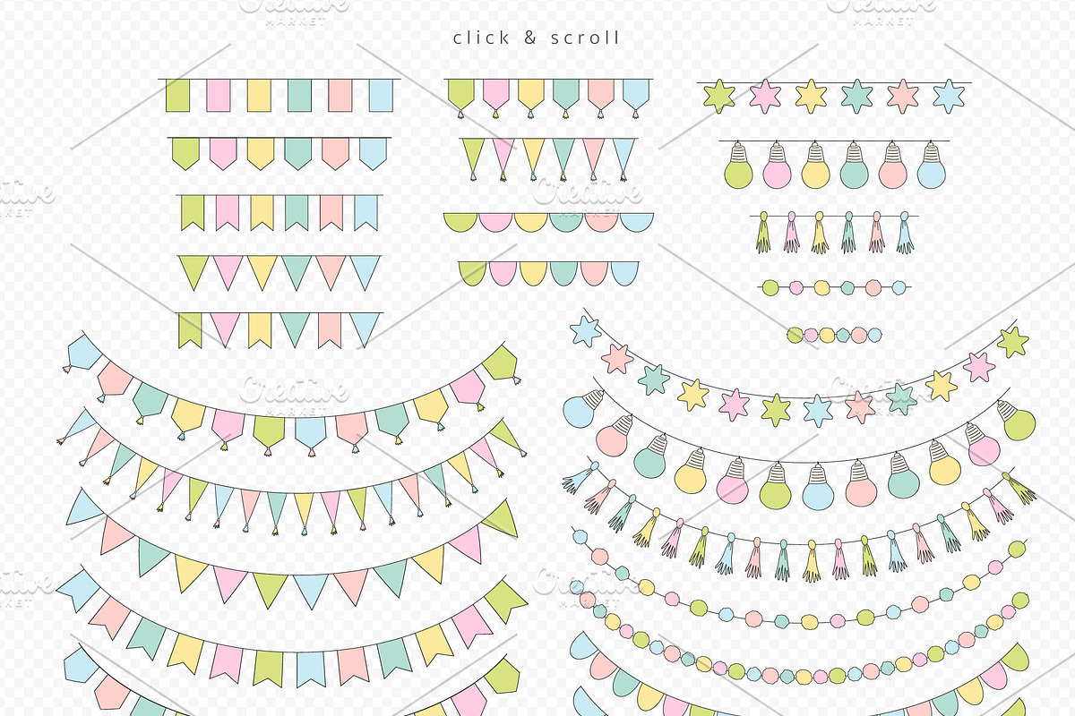 Pastel Groovy Party clipart set, a Decorative Illustration by @olga.angelloz (Photo 2 of 2)