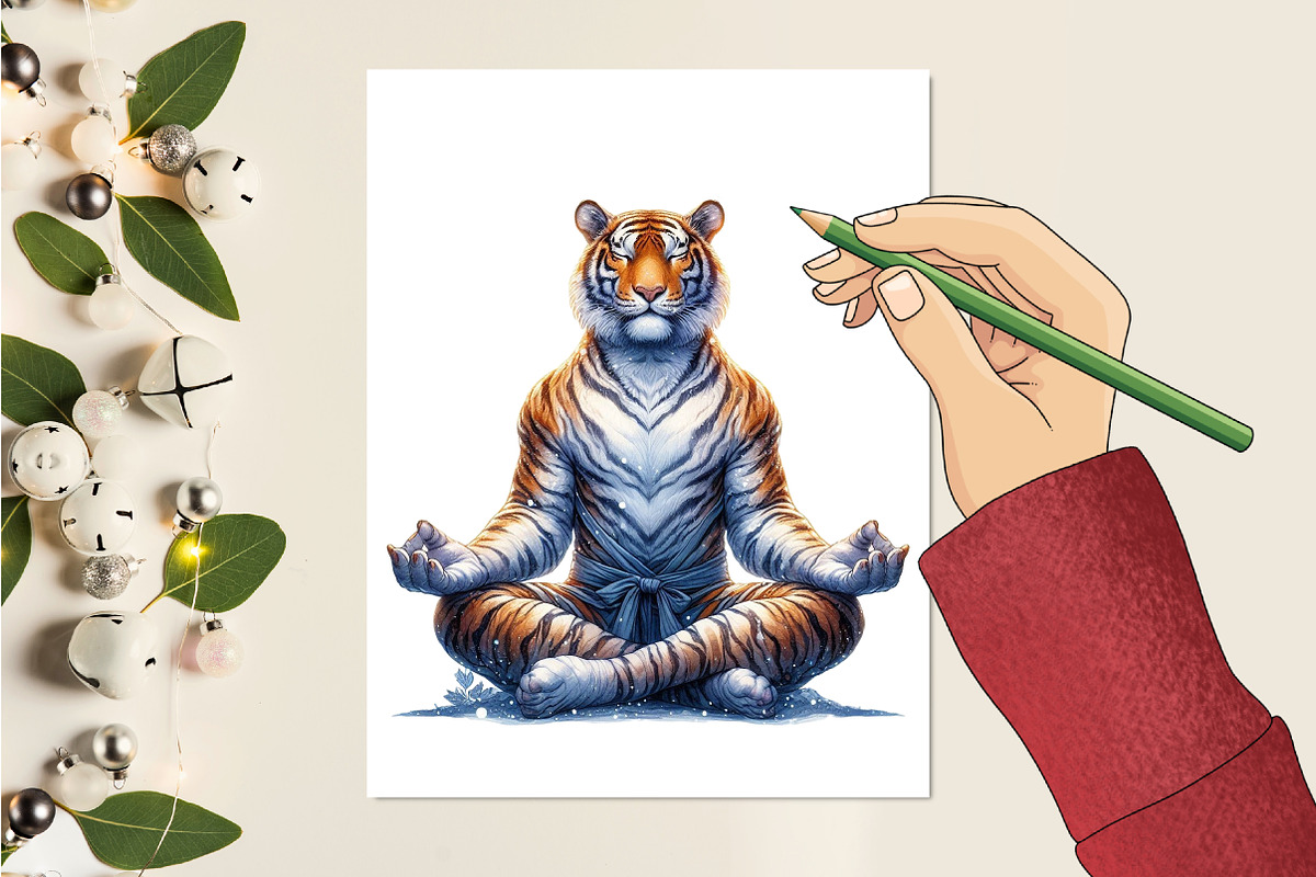 Tiger Watercolor Cliparts, an Illustration by RobertsArt (Photo 3 of 7)