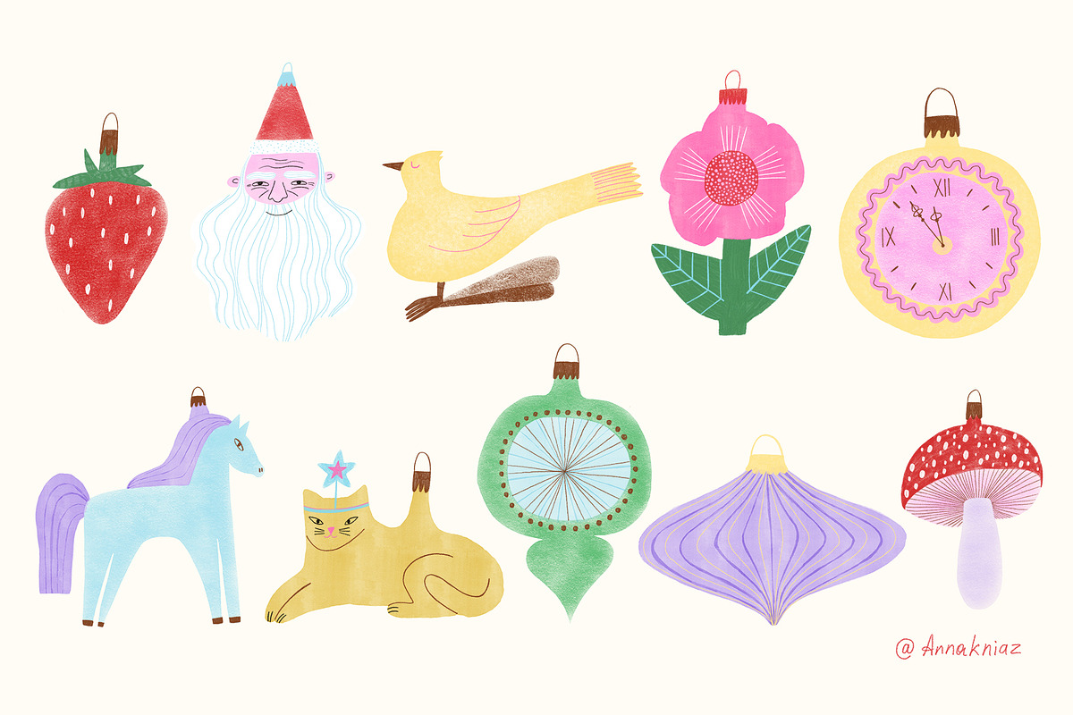 Christmas Festive Gang, a Seasonal Illustration by Annakniaz (Photo 3 of 15)