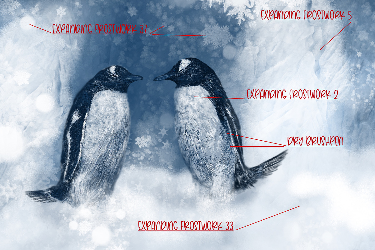 112 Winter Chill Procreate Brushes, a Brush Add-On by OlgaRom (Photo 10 of 12)