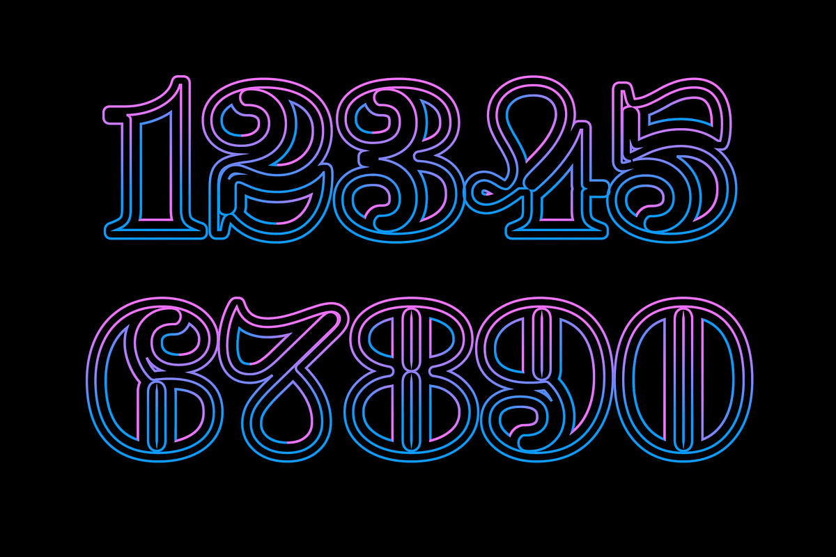 Neon Layered Outline Text Effect preview 2