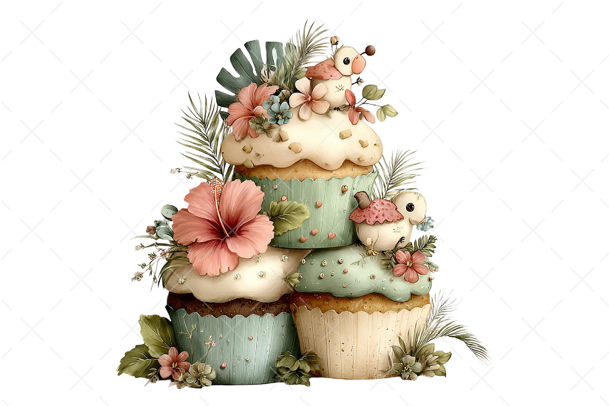 Tropical Lush Green Birthday Clipart, an Illustration by Craft Nest (Photo 10 of 12)