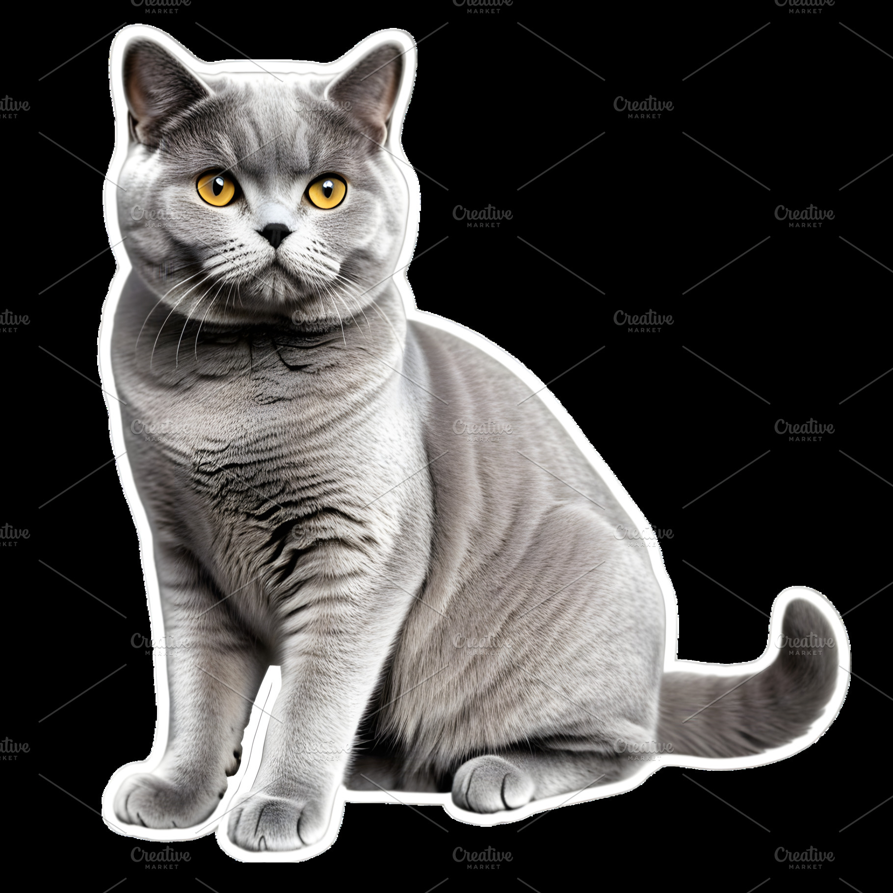 Cute British Shorthair cat clipart, an Animal Photo by Traffic Store