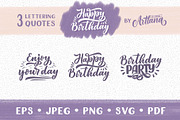 Happy Birthday Lettering Quotes, a Decorative Illustration by Artlana (Thumbnail 1 of 2)