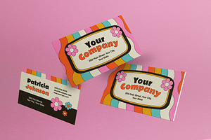 Colorful Groovy Business Card, a Business Card Template by graphicook