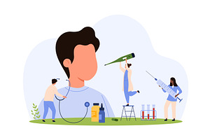 Diagnosis, prevention and treatment, an Object Illustration by Flashvector