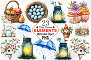 Spring Seasonal Elements Clipart, an Illustration by RobertsArt (Thumbnail 1 of 7)