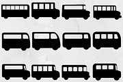 School Buses Silhouette SVG, a Technology Illustration by newminddesign (Thumbnail 1 of 3)