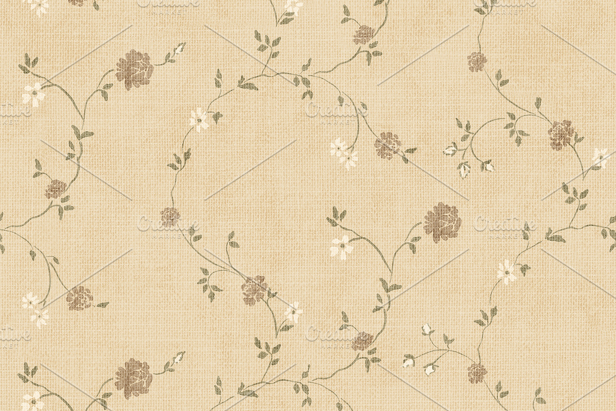 Vintage Beige Textured Floral, a Pattern Graphic by Mieken Petra Designs (Photo 4 of 4)