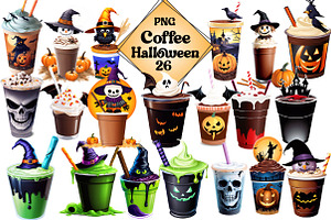 Coffee Halloween Clipart, an Illustration by Wow Magic