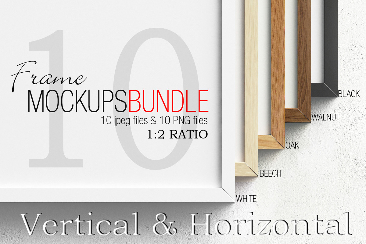 Frame mockups bundle 1;2 ratio V&H, a Print Template by HisariDS Mockup Design (Photo 1 of 6)