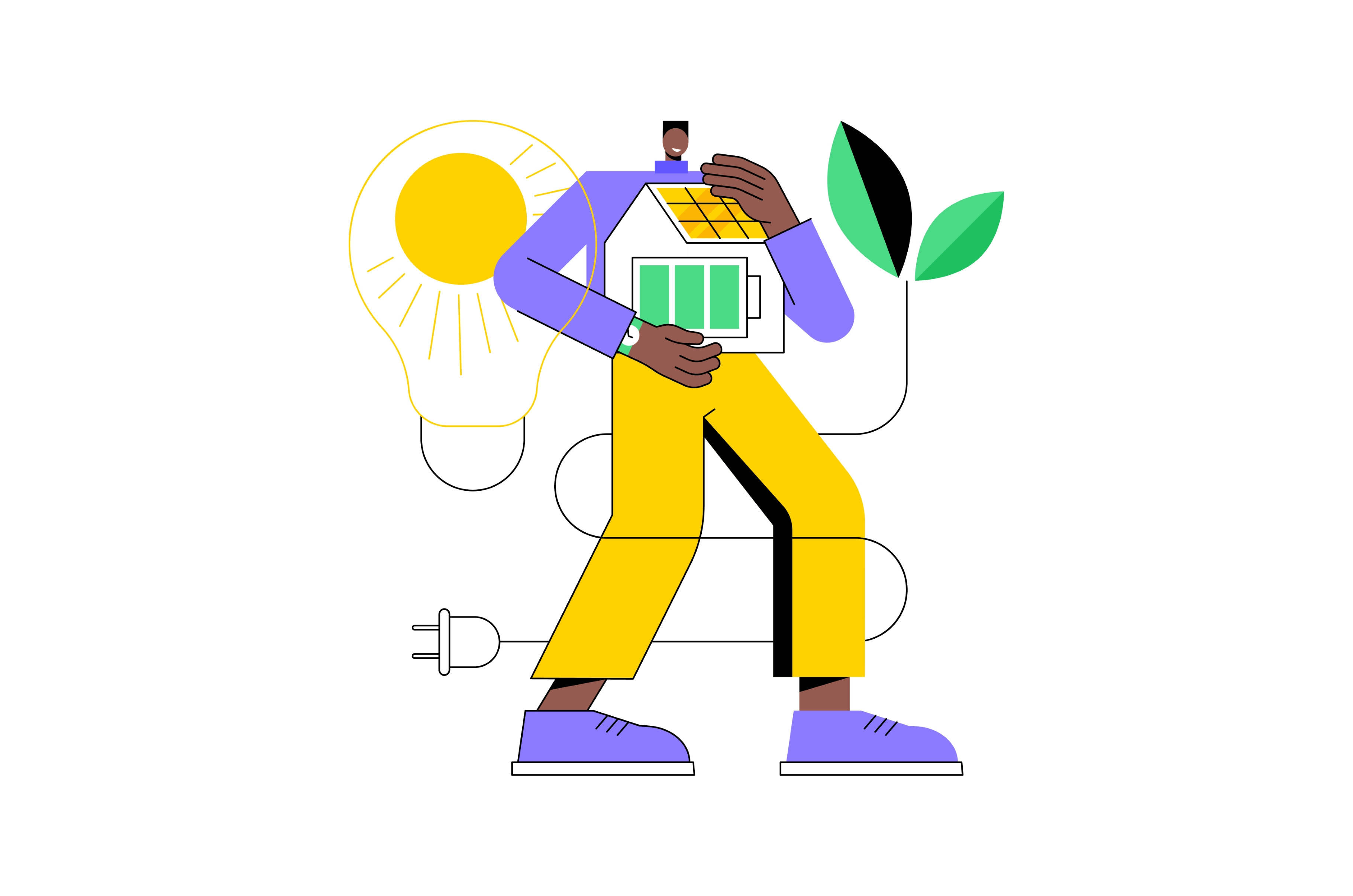 Energy-plus house abstract concept, an Illustration by Visual Generation