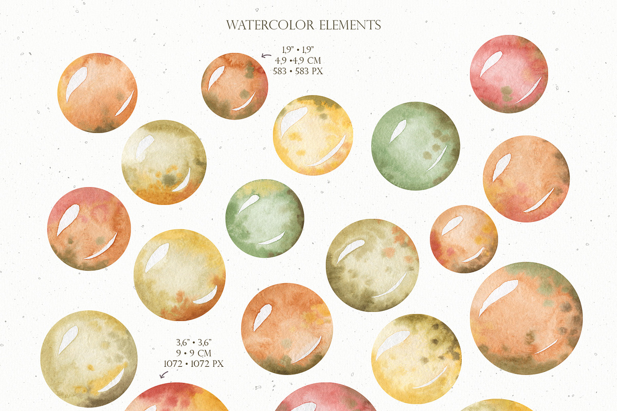 Watercolor funny bubbles clipart, an Object Graphic by OrangePeafowlArt (Photo 2 of 9)
