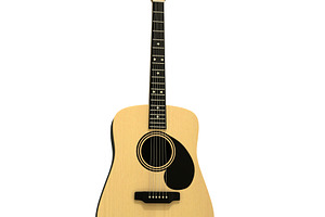 Acoustic guitar isolated on white, an Arts & Entertainment Photo by BOOCYS