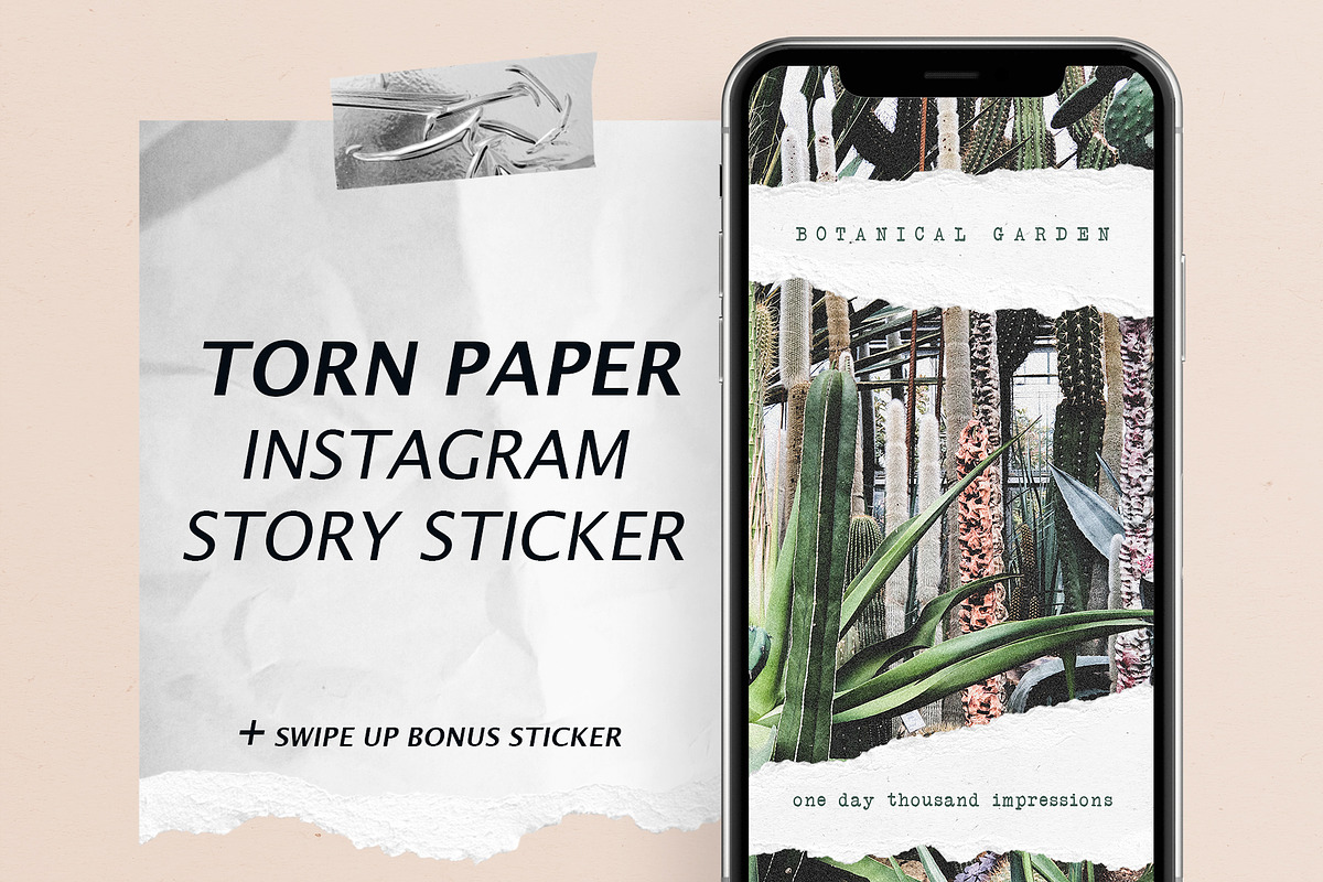 Torn Paper Instagram Story Sticker, an Object Graphic by U + Me Studio (Photo 1 of 9)